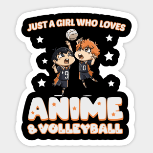 Just a girl who loves anime and volleyball - chibi anime Sticker